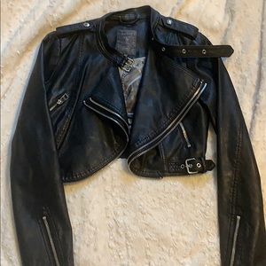 Guess Faux Leather Cropped Jacket